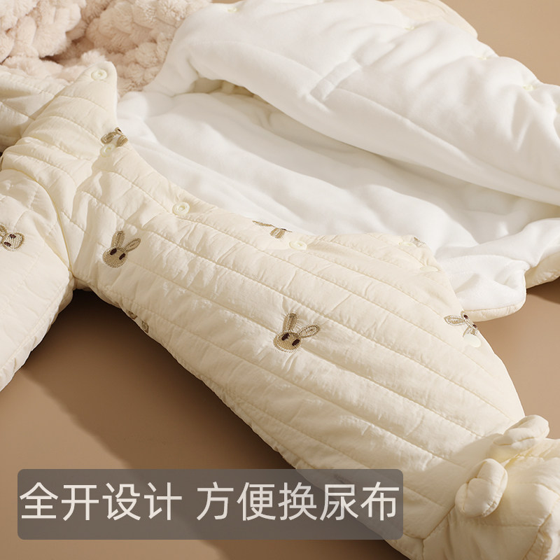 新生婴儿衣服秋冬季棉服兔宝宝连体衣绒加厚套装包脚外出抱衣冬装,淘宝优惠券,粉丝福利购,淘宝优惠卷