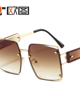 M553新款欧美金属切割彩色太阳镜朋克ins风男女士网红个性潮墨镜