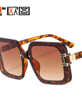 欧美大框男女士太阳镜 H装饰大牌时尚墨镜街拍修脸跨境潮眼镜M429