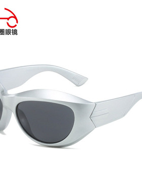 两个圈 新款Y2K欧美热卖运动太阳眼镜跨境INS蒸汽朋克眼镜2354