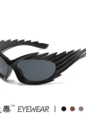 刺猬Y2K猫眼太阳镜欧美运动亚马逊ins潮流墨镜男女搞怪太阳眼镜