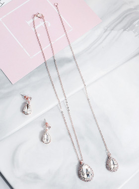 新娘镀金合金水钻银色晚礼服婚纱配饰结婚后背项链长款性感背饰闪