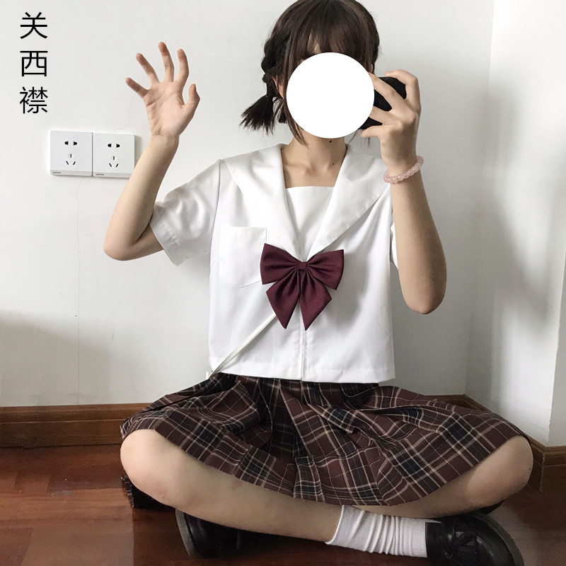 【现货】北苇Sunny关西襟\札幌襟JK制服白无本短袖水手服女夏季