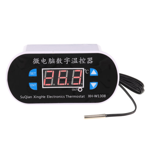 XH-W1308数字温度控制器 可调智能数显控温器 孵化温控开关带外壳 - 图0