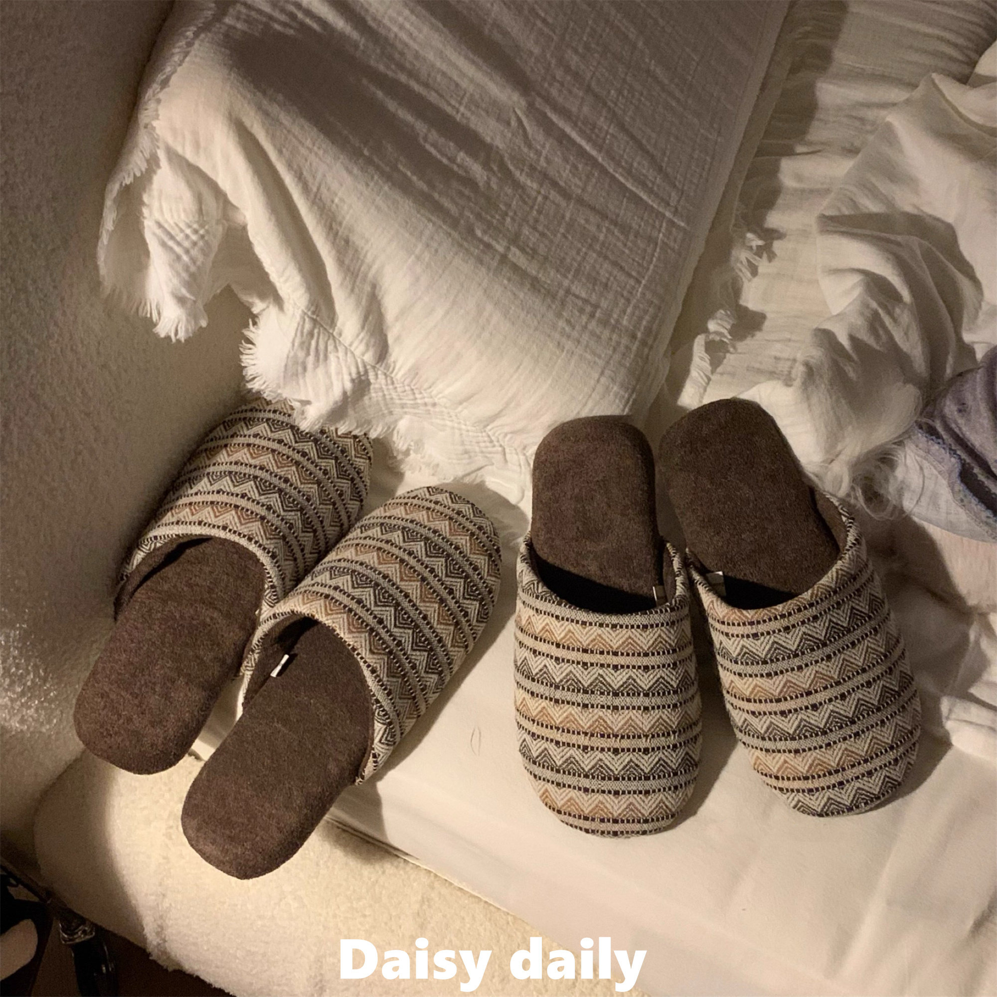 日剧生活~费尔岛地板亚麻拖鞋四季室内包头软底情侣地板秋冬棉拖,淘宝优惠券,粉丝福利购,淘宝优惠卷