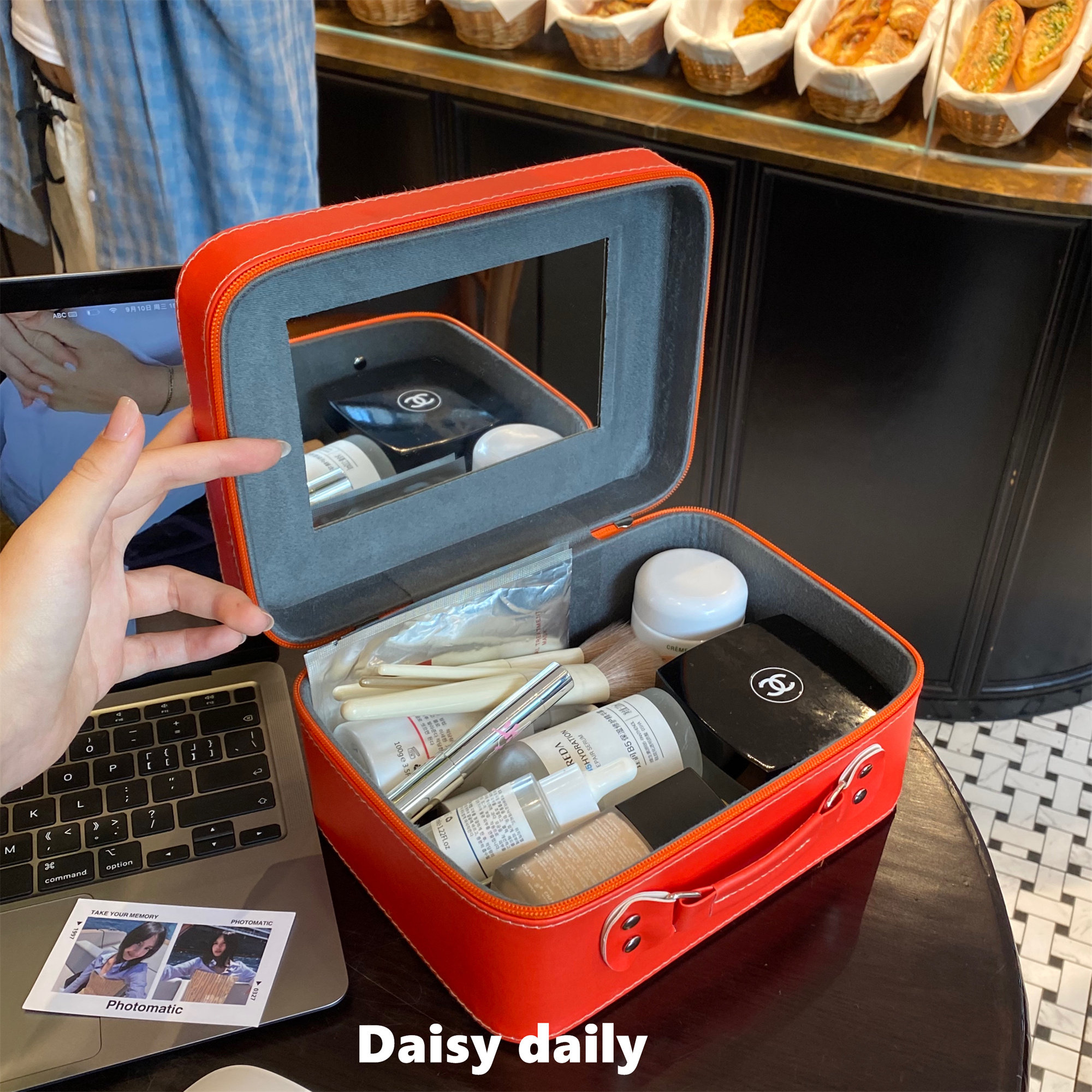 带镜子化妆箱可爱卡通硬壳便携化妆包旅行防水手提洗漱收纳包学生,淘宝优惠券,粉丝福利购,淘宝优惠卷