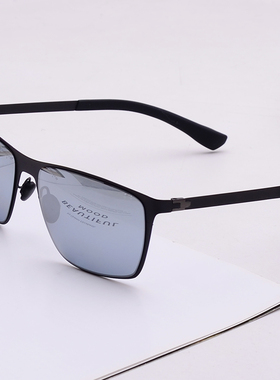 高级黑色男士方形偏光太阳镜
