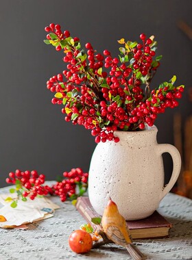 蔓越莓仿真花浆果树莓假花摆件