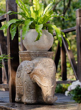 别墅民宿户外庭院造景仿石桌凳