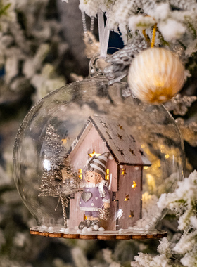 发光LED圣诞玻璃球灯装饰挂件