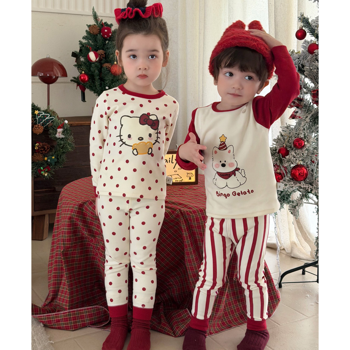 新年儿童红色秋衣秋裤纯棉A类男女童本命年内衣套装全棉小孩睡衣,淘宝优惠券,粉丝福利购,淘宝优惠卷