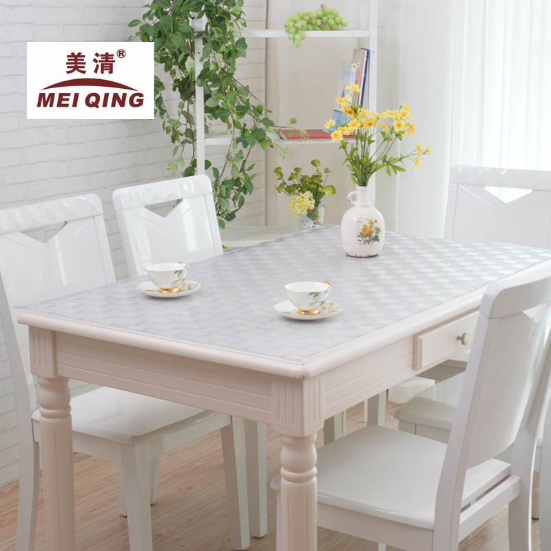 PVC加厚软质玻璃椭圆形餐桌透明皮垫塑料实木餐桌垫防水防油防烫 - 图0