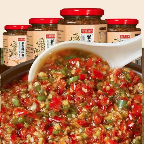 江西特产双椒彩色辣椒酱香辣下饭菜剁椒酱无添加拌饭拌面即食246g - 图3