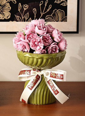 北欧奶油风陶瓷花瓶摆件结婚礼物