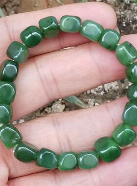 寻顾和田玉原石手串手链家碧玉