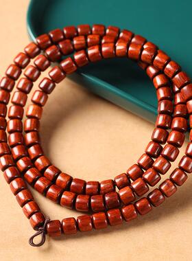 红木小叶紫提佛珠桶珠老料高密高油串珠配珠文玩念珠素珠原木手串