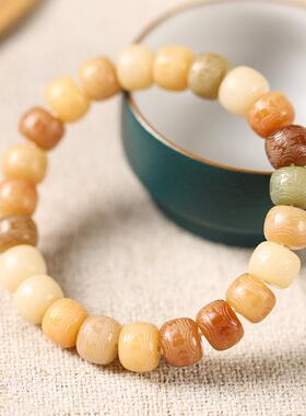 原创风化菩提DIY工艺雕刻六字真言转运手串男女手上文玩绕指柔链