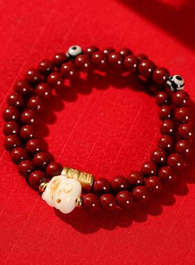 紫金砂朱事顺利好运红色手串女龙年本命年福袋2024年新款轻奢手串