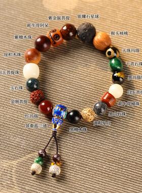 国潮气质手串菩提根多宝珠十八籽吉祥纳福原籽单圈男女情侣款手链