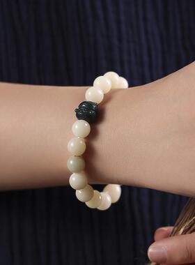 旺旺小猫爪炭烧菩提DIY工艺雕萌猫爪风化菩提雕小猫咪单圈手粗换