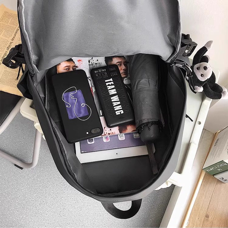 法国ConeKeKe双肩包男女款潮流中学生背包简约防水轻便书包初高中 - 图2