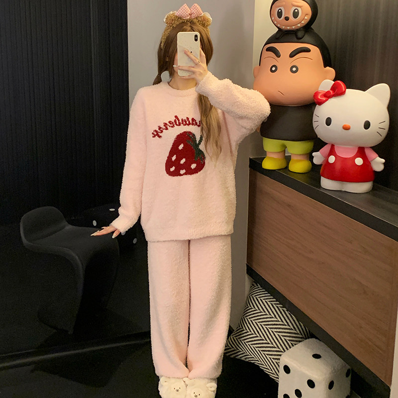 半边绒睡衣女冬季2025新款加绒加厚可外穿法兰绒保暖居家服女套装,淘宝优惠券,粉丝福利购,淘宝优惠卷