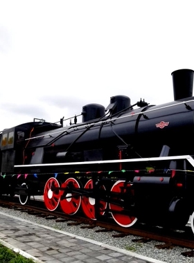 定制蒸汽火车头落地摆件美陈装饰