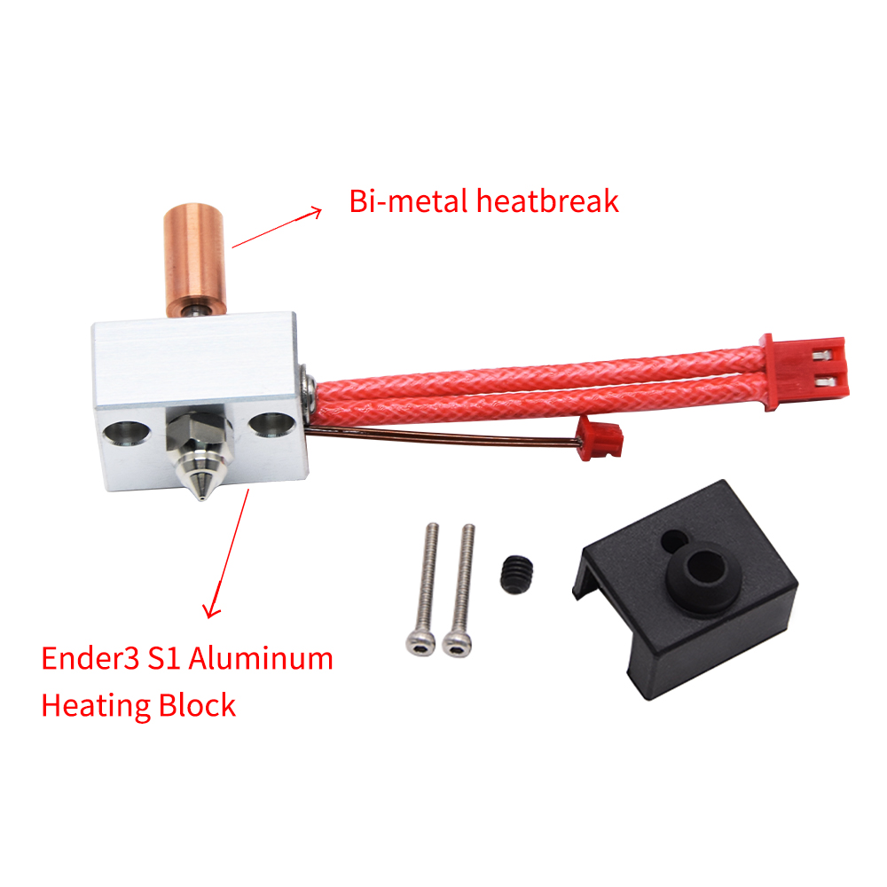 3D打印机配件Ender3S1/Pro精灵喷头热端加热块套件升级耐高温镀铜-图3