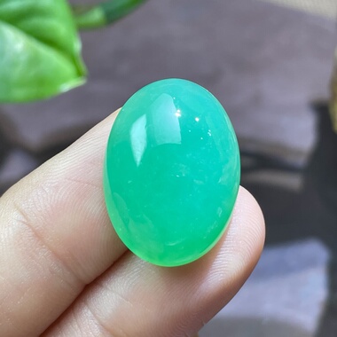 天然冰阳绿澳洲绿玉髓戒面裸石珠宝定制