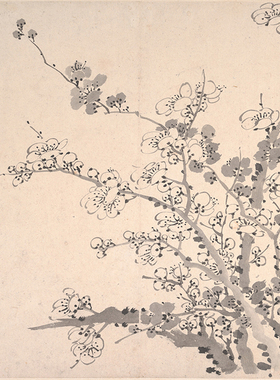 金农画集梅花图册大都会高清微喷复制国画古字画临摹学习装饰画