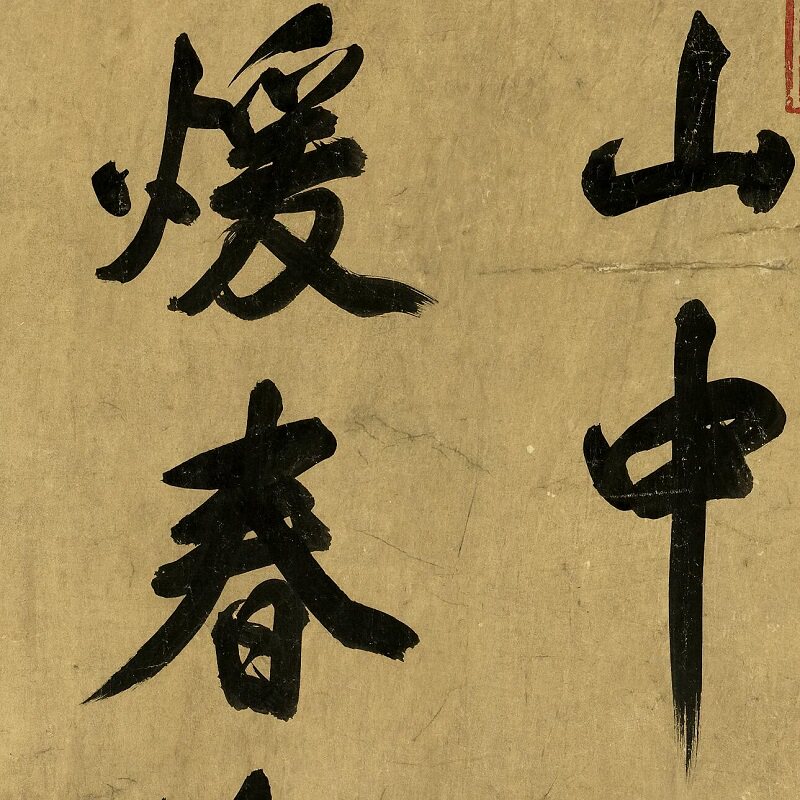 米芾大字行书书法张籍《山中酬人诗》高清真迹微喷复制字帖长卷轴