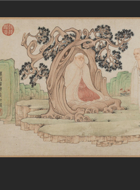 明 吴彬 十六罗汉图古代名家人物工笔画长卷微喷复制学习装饰画稿