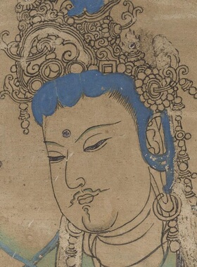 文殊普贤菩萨经变图榆林三窟西壁壁画高清微喷临摹学习画线稿装饰