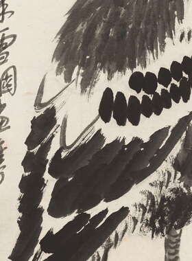 齐白石 雄鹰图 近现代名家动物水墨国画竖幅装饰画高清微喷复制