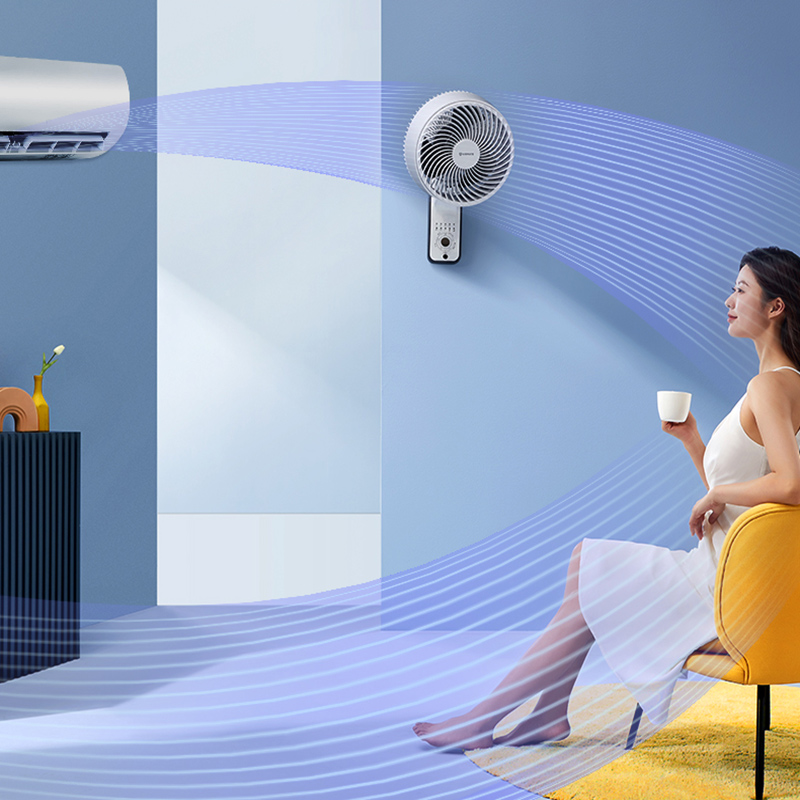 艾美特壁扇壁挂风扇空气循环扇家用电扇厨房卫生间摇头挂壁式遥控 - 图0