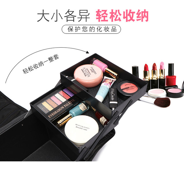 Professional multi-layer nail art and embroidery tool box cosmetic bag
