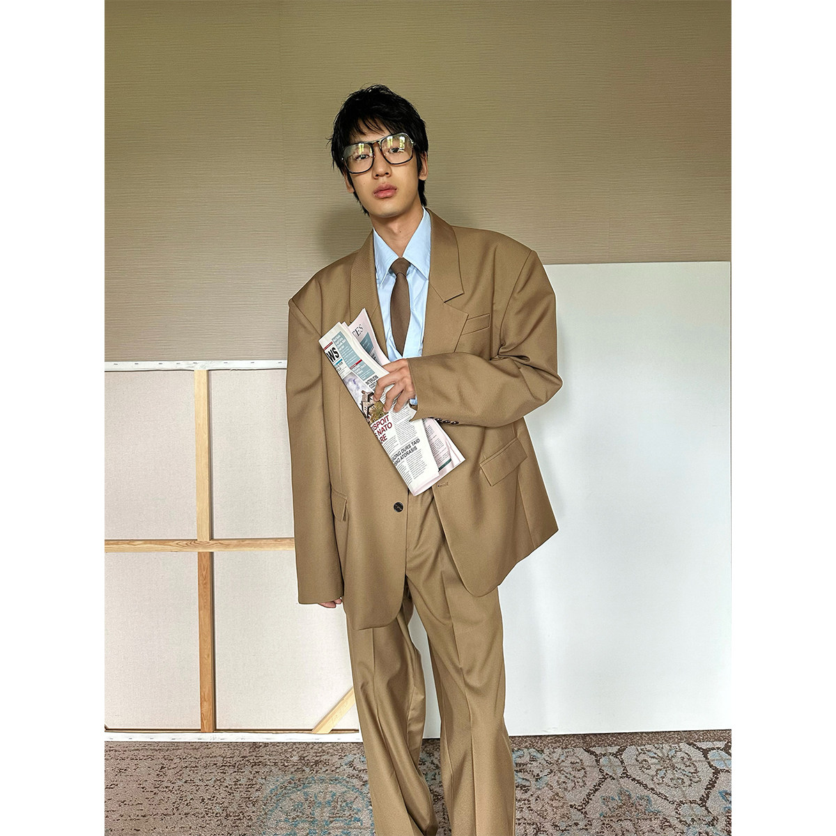 TRENDYWU 法式静奢“琥珀”挺括垫肩宽松抗皱休闲OV西服外套,淘宝优惠券,粉丝福利购,淘宝优惠卷