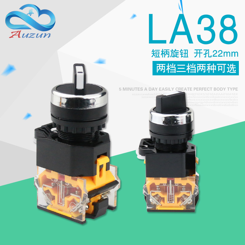 LA38-11X2 LA38-20X3 旋钮开关 二挡三档选择按钮开关 开孔22MM - 图0