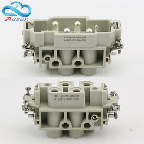 H16B-HK-006-1重载连接器6芯矩形航空插头插座HK4/2-006MF电流80A - 图2