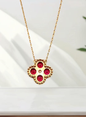 培育红宝石925银卡地亚链女黄金