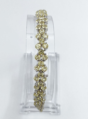 铜镀白金黄彩宝毛毛虫手链手串