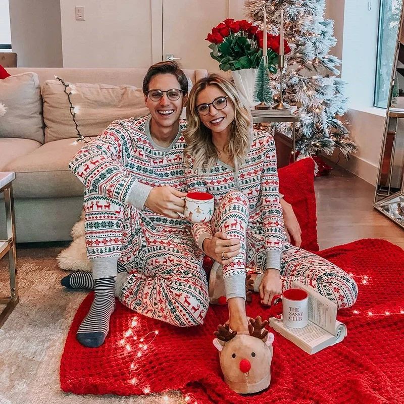 Matching Family Christmas Pajamas Set Mother Daughter Father - 图0