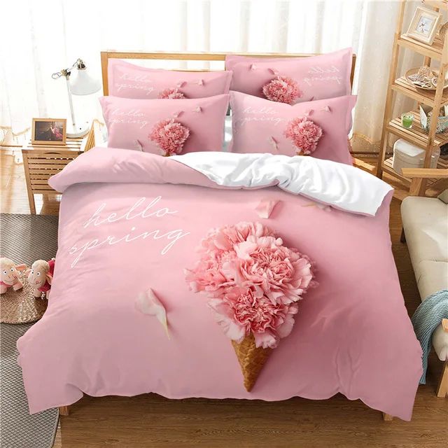 3d Flower Valentine's Day Wedding Bedding Set Luxurious Rose-图2