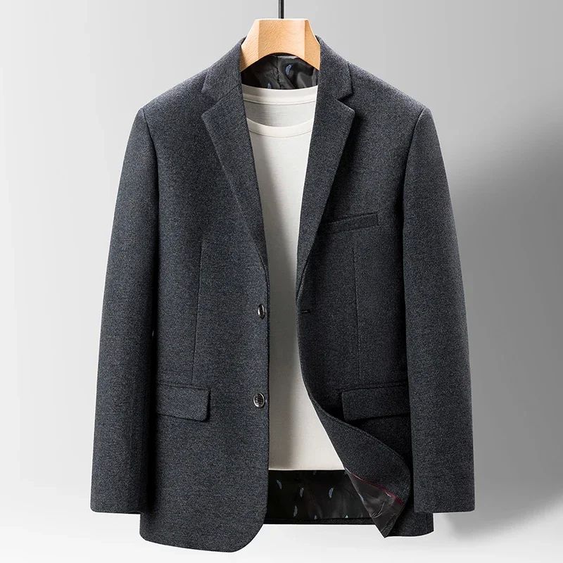 High Quality Blazer Men's British Style Elegant Simple Fashi-图0