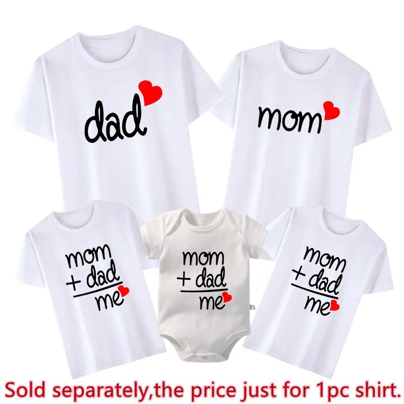 Mom Dad Me Family Matching Outfits Father Daughter Son Cloth - 图0