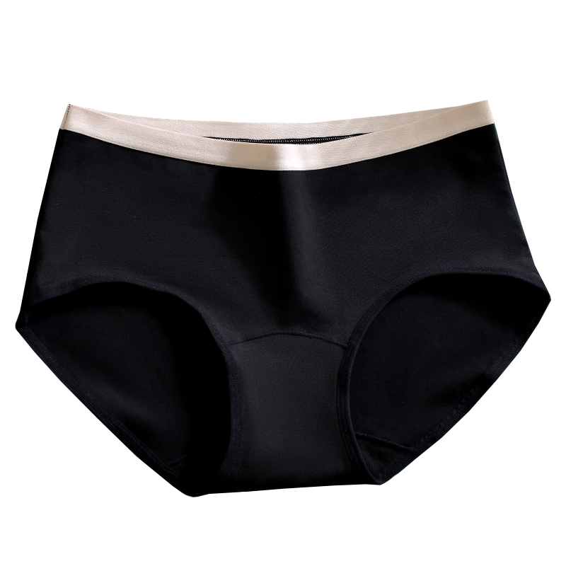 纯色简约7A级抑菌纯棉内裤女中腰包臀舒适柔软透气新疆棉三角裤头 - 图3