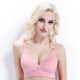 Pure cotton front-button wire-free push-up nursing bra