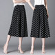 ຜ້າໄຫມກ້ອນ chiffon ແອວສູງຂາກ້ວາງ culottes summer ແບບບາງໆ