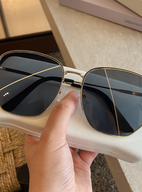 2024新款墨镜女款高级感防晒大脸显瘦眼镜大框蓝色防紫外线太阳镜