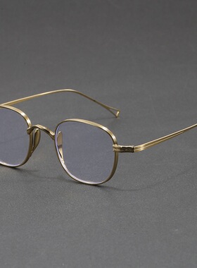 设计师款黑框纯钛近视眼镜女小框文艺圆形素颜眼镜可配度数男款潮